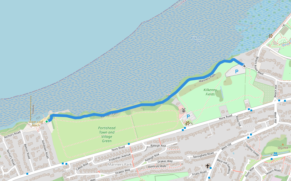 Mariners Path walking route map in Portishead