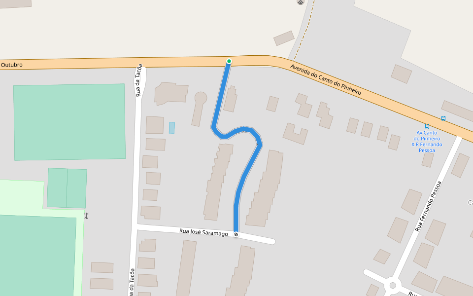 Rua dos Poetas walking route map in Alcochete