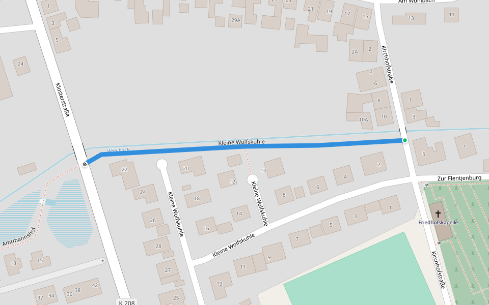 Kleine Wolfskuhle walking route map in Springe
