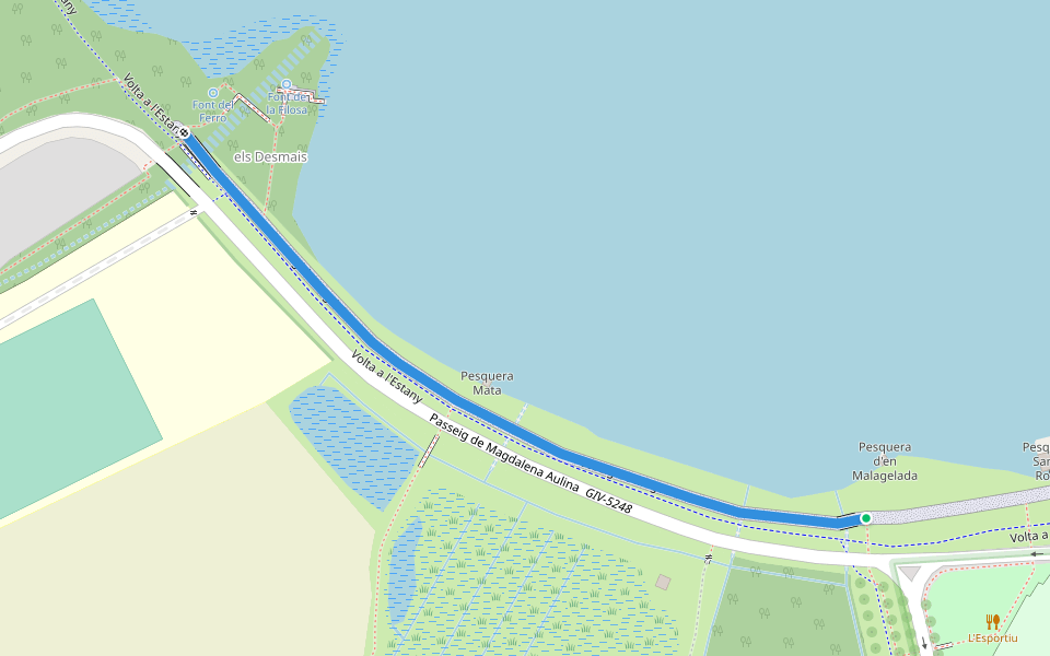 Passeig de Magdalena Aulina walking route map in Banyoles