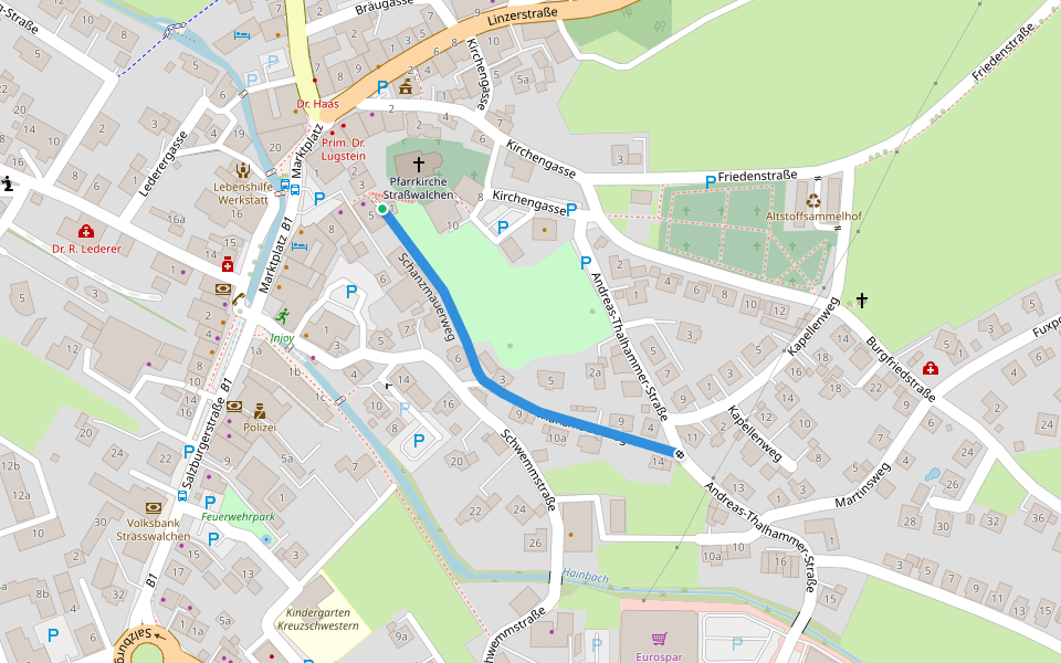 Schanzmauerweg walking route map in Straßwalchen