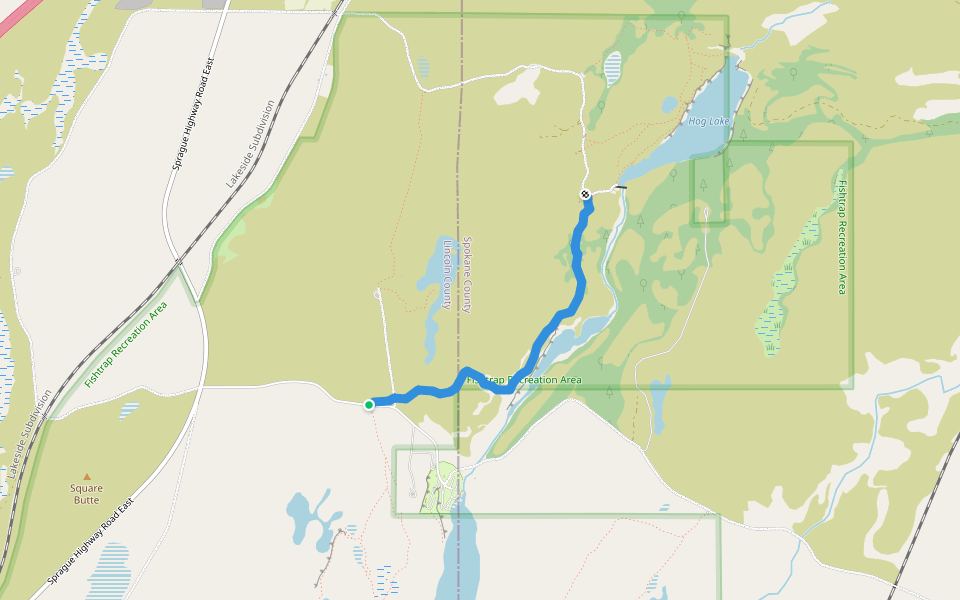 Hog Canyon Trail walking route map in Sprague
