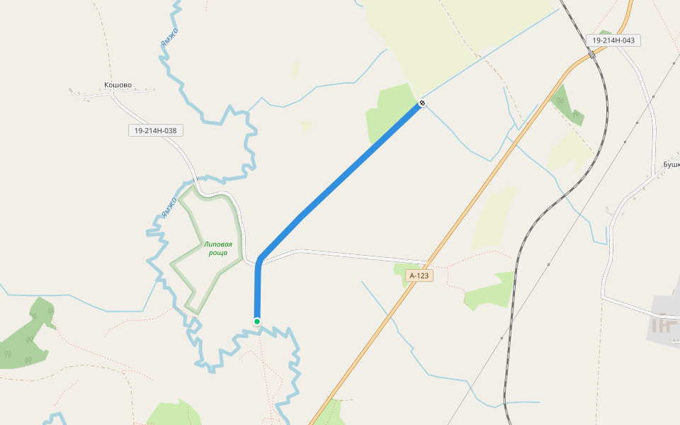 газ walking route map in Koshovo