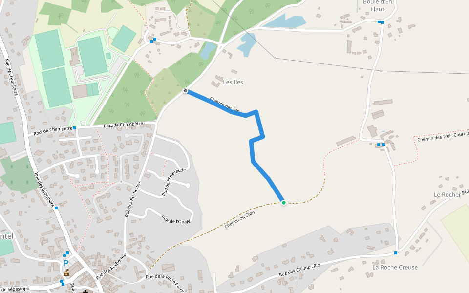 Chemin des Îles walking route map in Plaintel