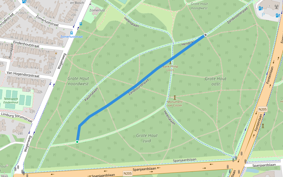 Zandvoorterpad walking route map in Haarlem