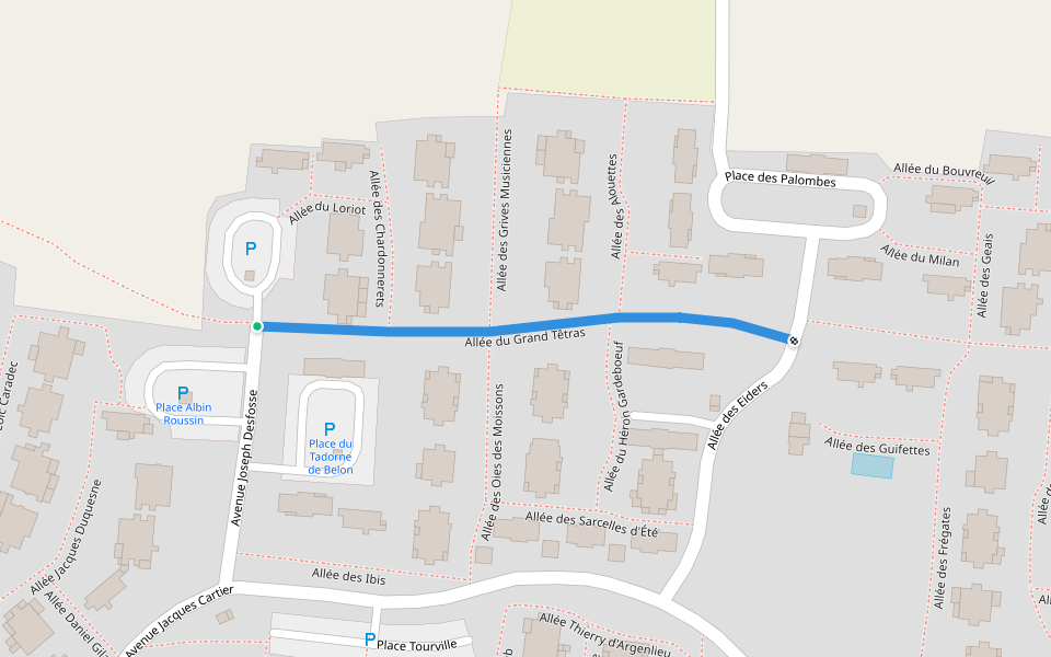 Allée du Grand Têtras walking route map in Saint-Michel-Chef-Chef