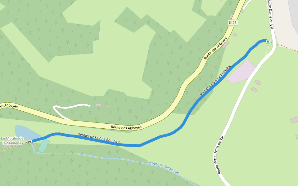 Sentier de la Voie Romaine walking route map in Saint-Avit-Sénieur