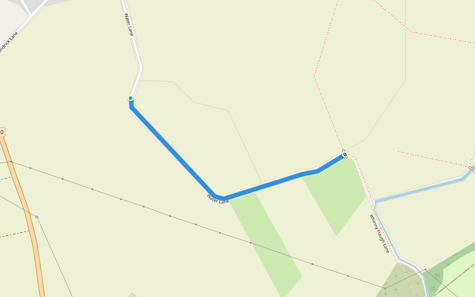 Water Lane walking route map in Tickhill