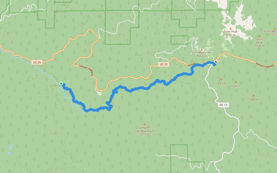 Santiam Wagon Road Trail #3413 walking route map in Upper Soda