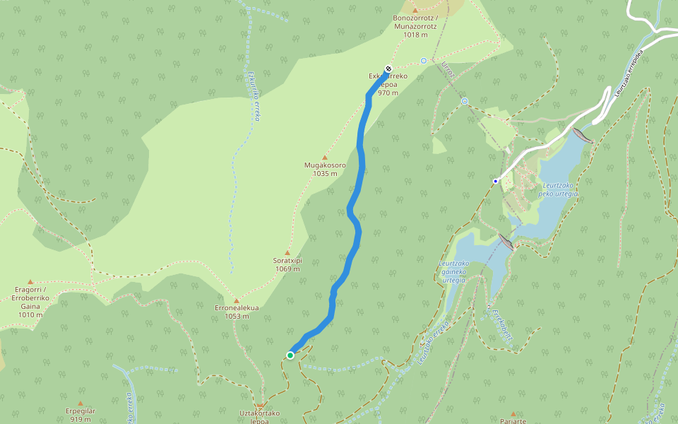 Ikazkinen bidea walking route map in Beintza-Labaien