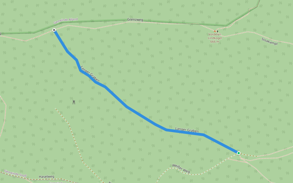 Langer Graben walking route map in Sooß