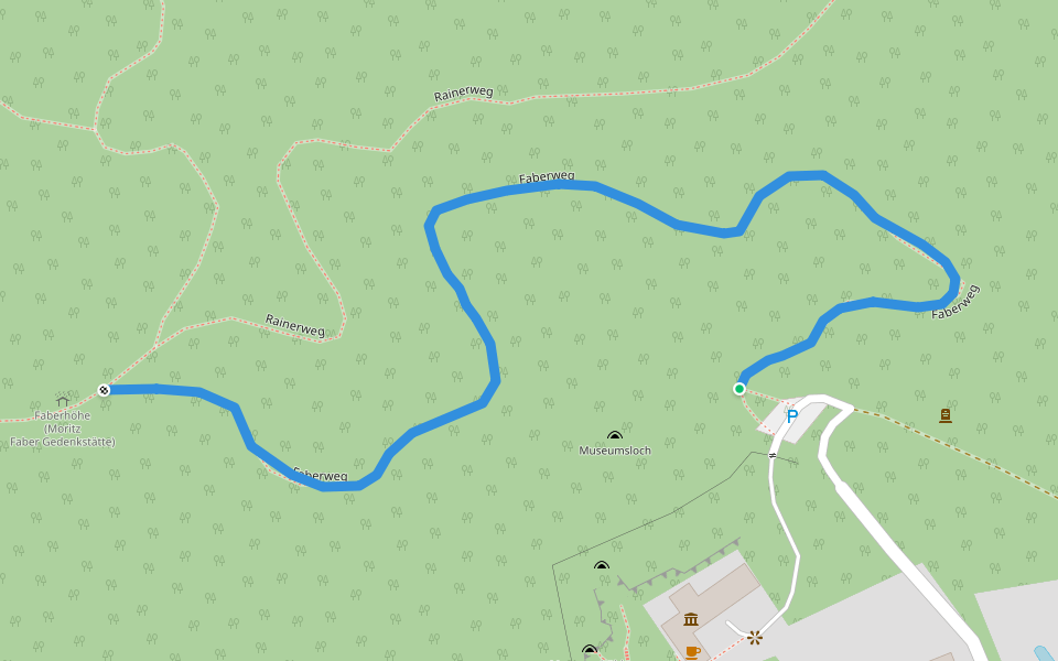 Faberweg walking route map in Baden