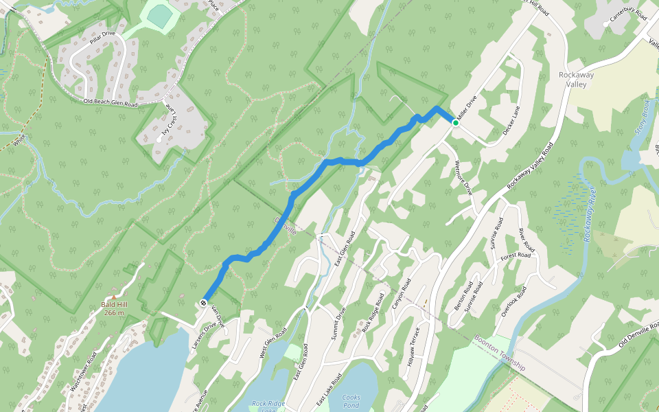 Little Bear Trail (Green) walking route map in Boonton Township