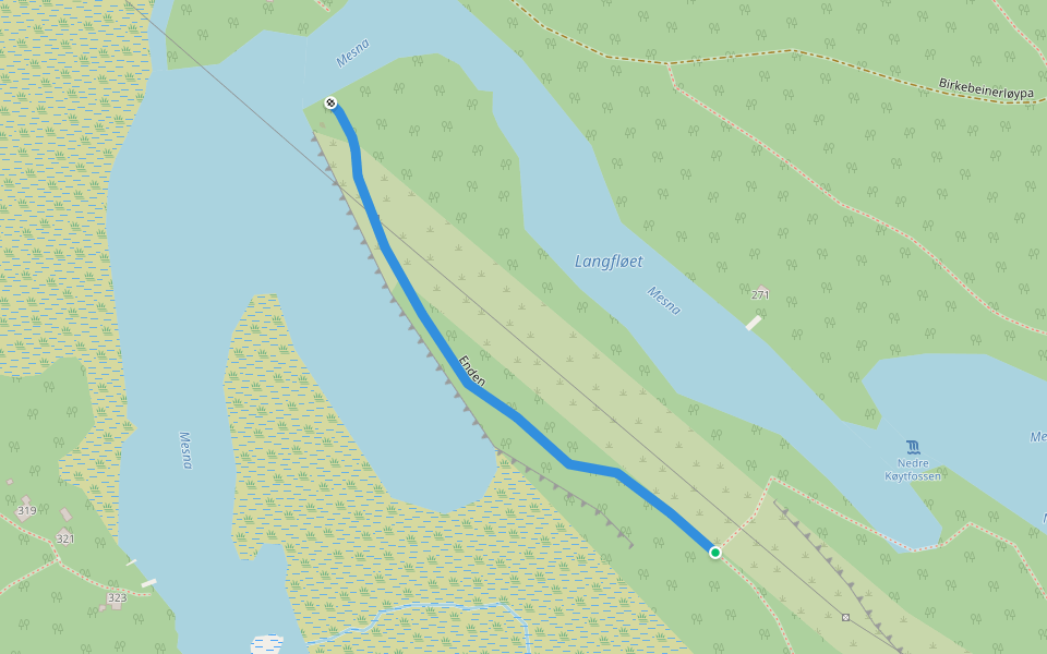Enden walking route map in Lillehammer
