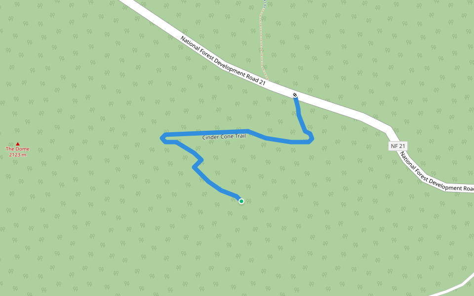 Cinder Cone Trail walking route map in La Pine