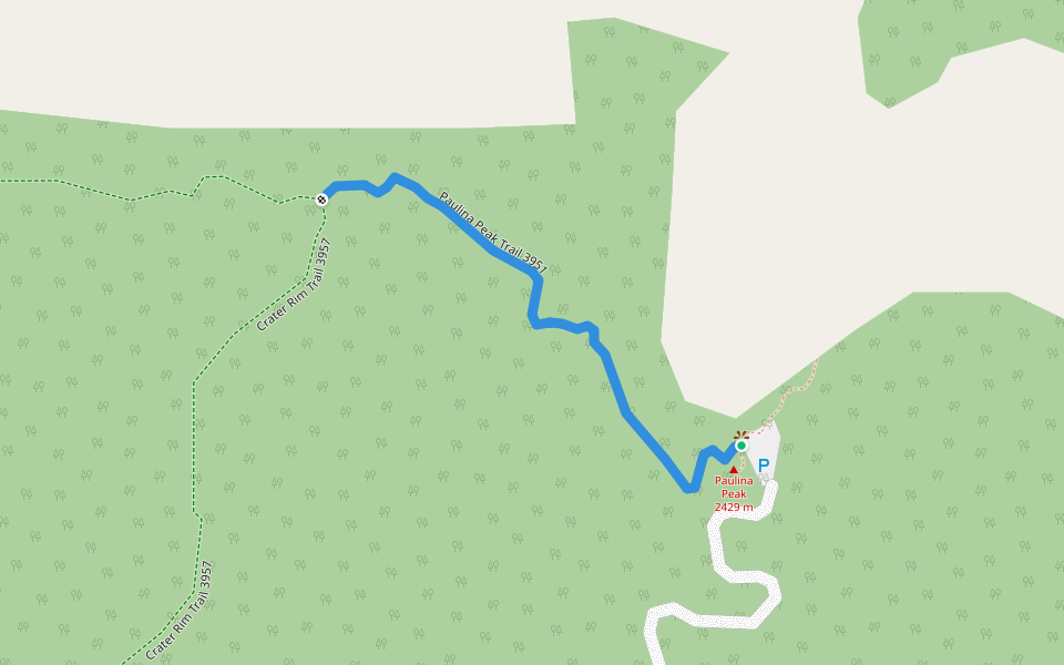 Paulina Peak Trail 3951 walking route map in La Pine