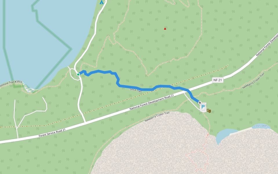Silica Trail walking route map in La Pine