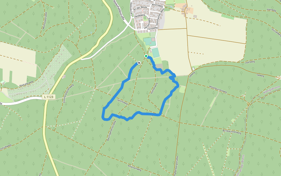 Trimmdichpfad (ehem.) walking route map in Königsbronn