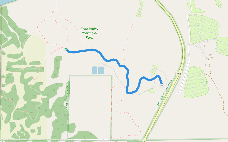 Ski Trail walking route map in Fort Qu'Appelle