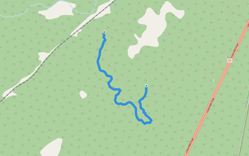 Big Spruce walking route map in Macdowall