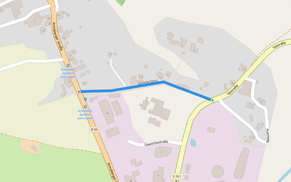 Schieferberg walking route map in Thermalbad Wiesenbad