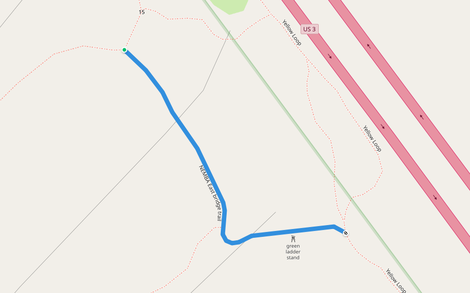 NEMBA East bridge trail walking route map in Burlington