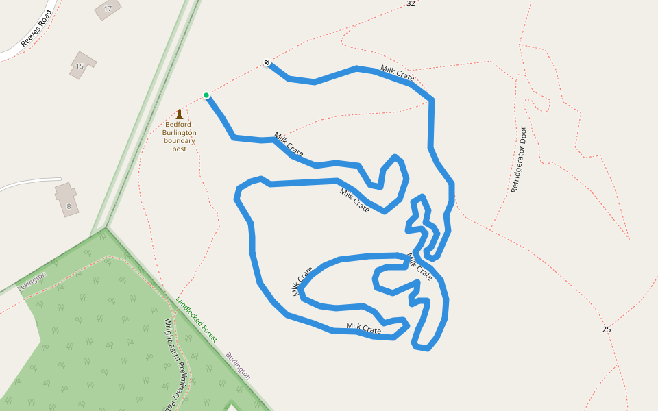 Milk Crate walking route map in Burlington