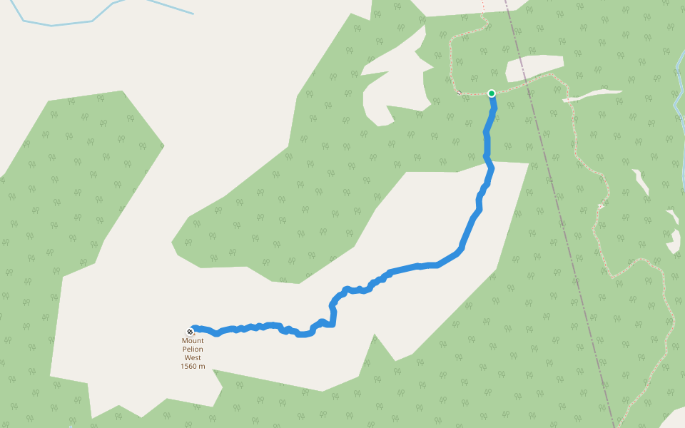 Pelion West Track walking route map in Cradle Mountain