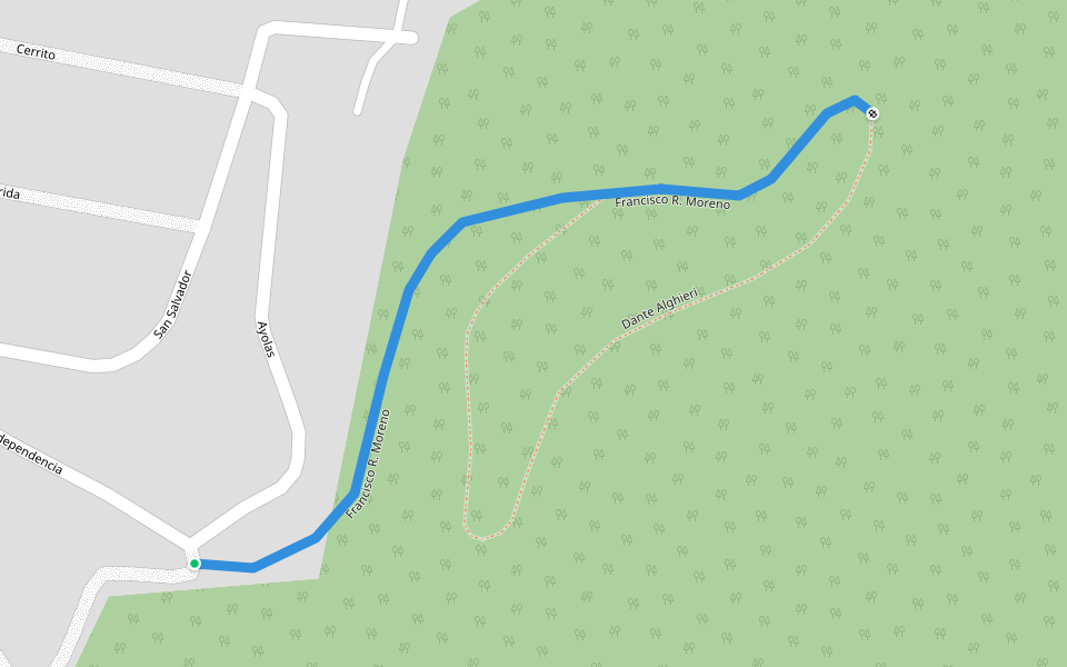 Francisco R. Moreno walking route map in Los Altos