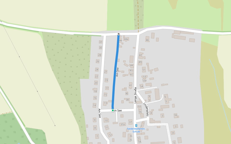 Am See walking route map in Siedenbollentin