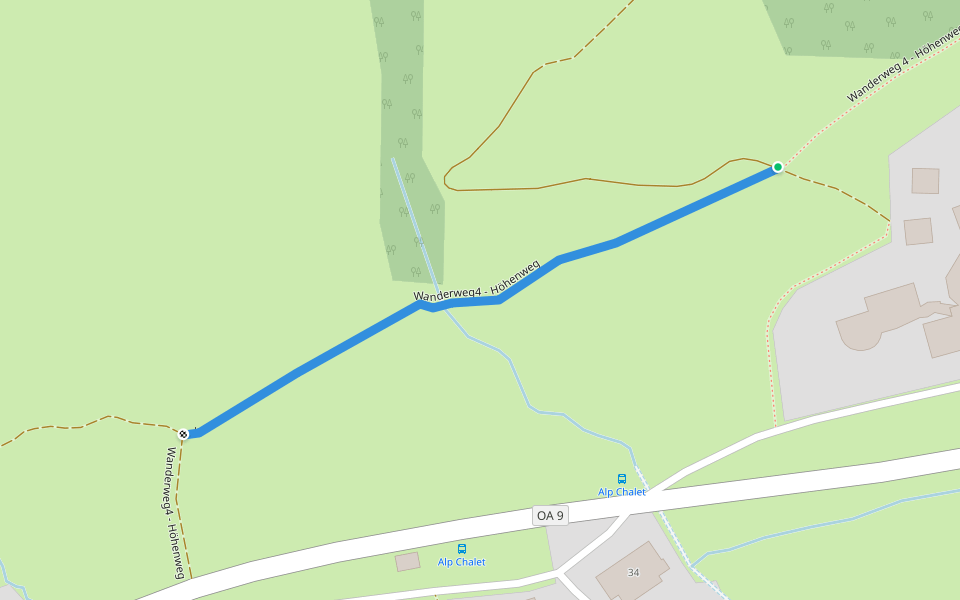 Wanderweg4 - Höhenweg walking route map in Balderschwang
