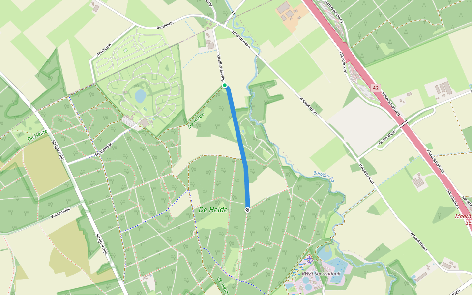 Raadbroekweg walking route map in Soerendonk