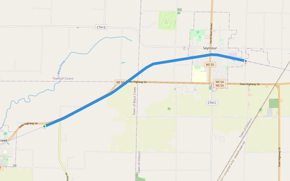 Newton Blackmour State Trail walking route map in Neenah
