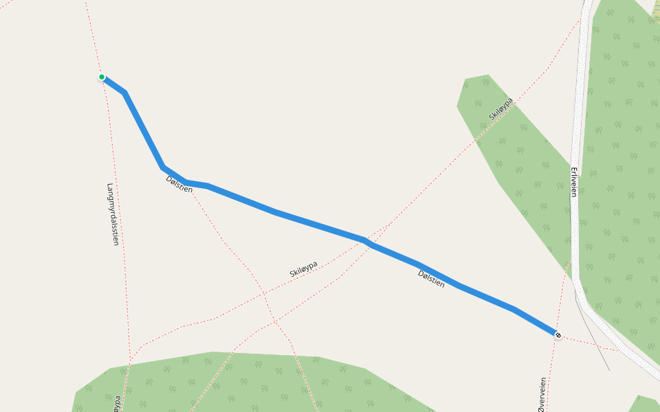 Dølstien walking route map in Røros