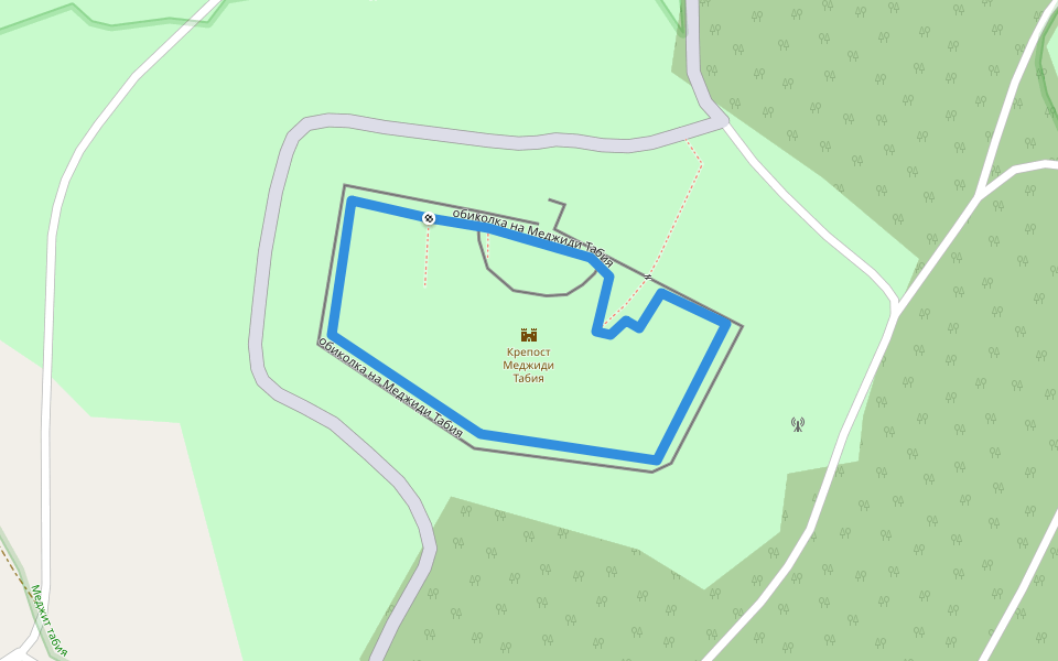 обиколка на Меджиди Табия walking route map in Silistra