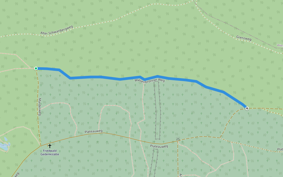 Wiesenbronner Weg walking route map in Rödelsee