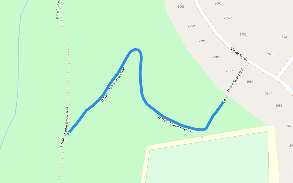 O Trail - Manor Street Trail walking route map in Yorktown Heights