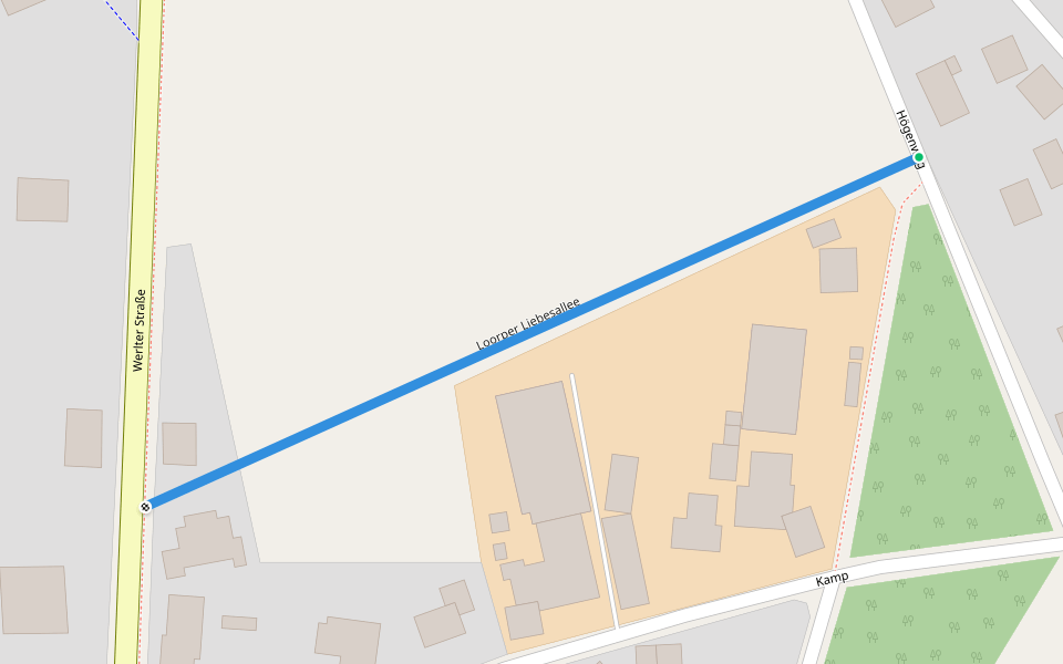 Loorper Liebesallee walking route map in Lorup