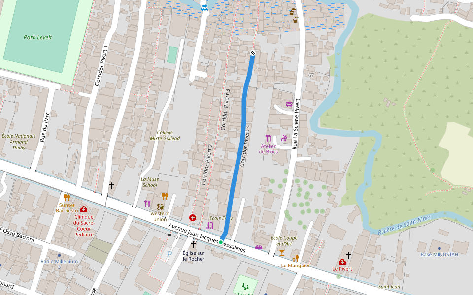 Corridor Pivert 4 walking route map in Saint-Marc