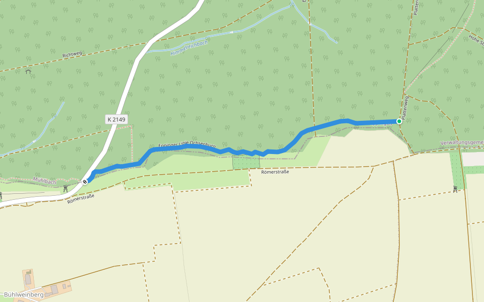Eppinger Linie Ochsenburg walking route map in Eppingen