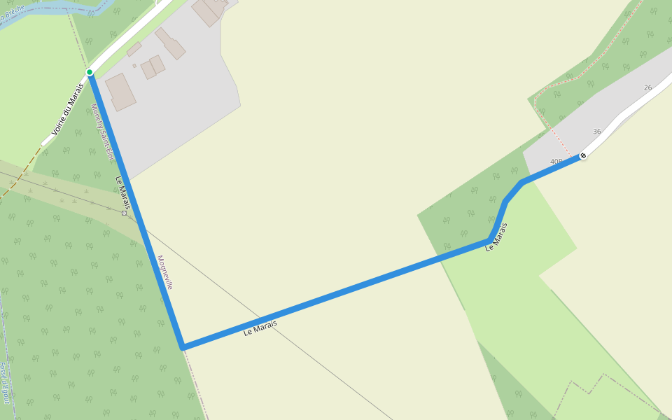 Le Marais walking route map in Mogneville