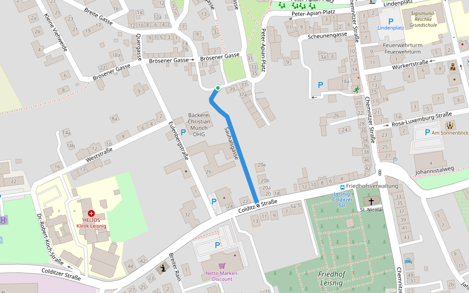 Sauhalsgasse walking route map in Leisnig