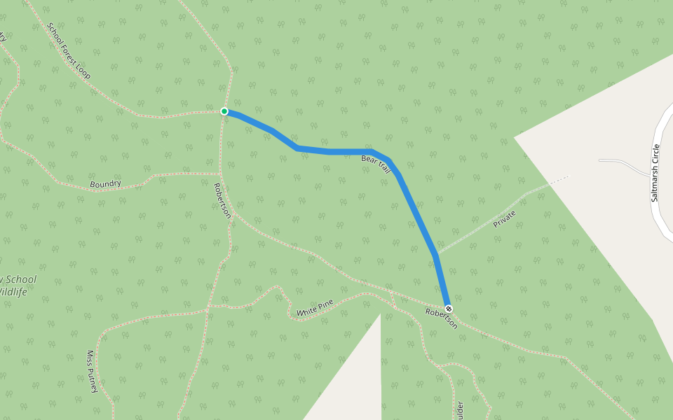 Bear trail walking route map in Bow