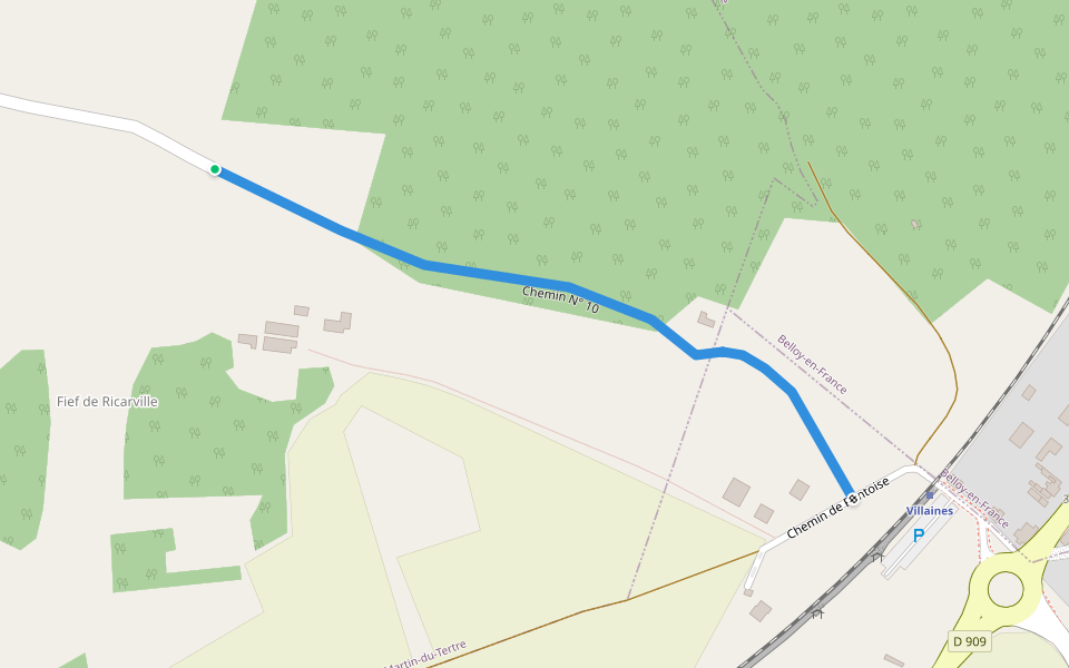 Chemin N° 10 walking route map in Saint-Martin-du-Tertre