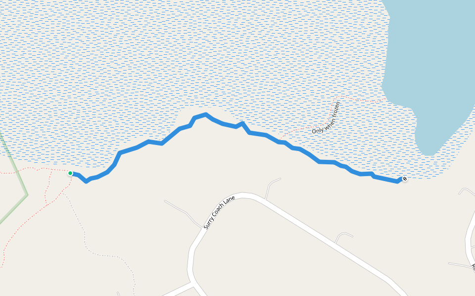 Dead end until Turee Pond frozen walking route map in Bow