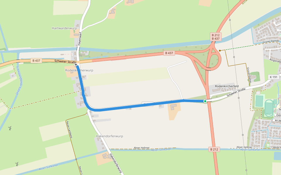 Schweier Straße walking route map in Stadland