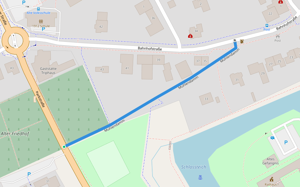 Mühlendamm walking route map in Fürstenau