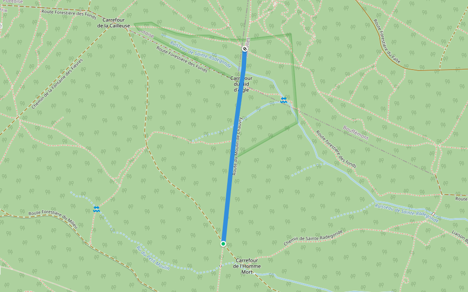 Route du Moulin de Chauvry walking route map in Saint-Prix