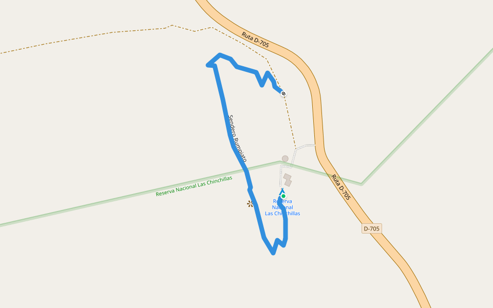 Sendero Rumpiato walking route map in Auco