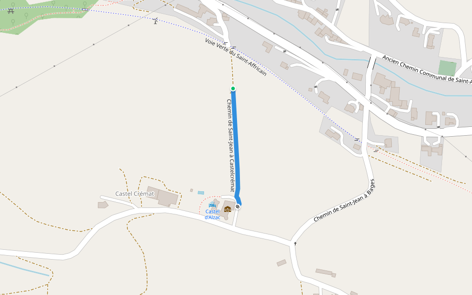 Chemin de Saint-Jean à Castelcrémat walking route map in Saint-Jean-d'Alcapiès